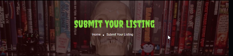 Submit Your Listing Form page to add your listing - Horror Cornucopia
